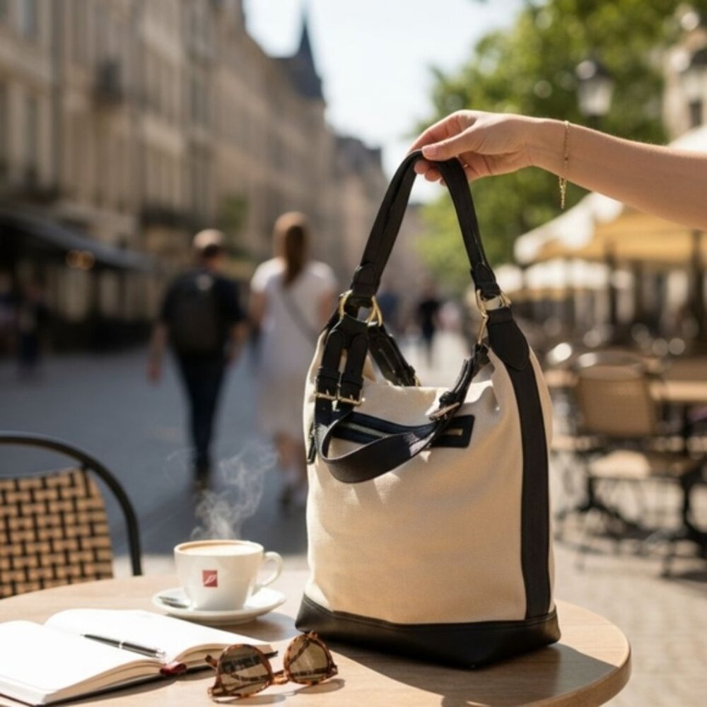 Zara Woman Canvas Suede Satchel